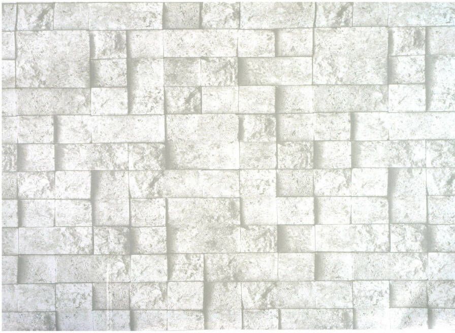 Merkloos Decoratie plakfolie 3x beige grijs steen patroon - 45 cm x 2 m zelfklevend Meubelfolie