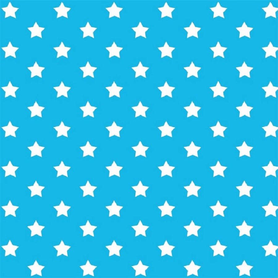 2LIF Decoratie plakfolie blauw met sterren 45 cm x 2 meter zelfklevend Meubelfolie