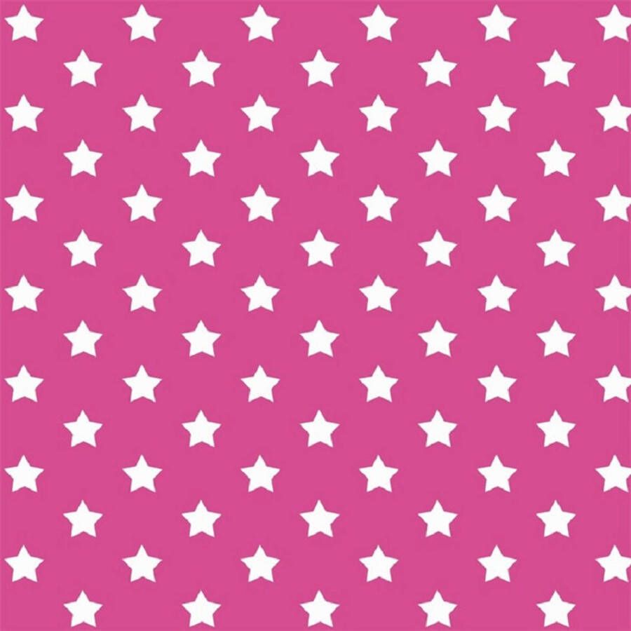 Merkloos Decoratie plakfolie roze met sterren 45 cm x 2 meter zelfklevend Meidenkamer decoratie Decoratiefolie Meubelfolie