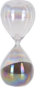 Merkloos Decoratie zandloper donkergrijs parelmoer van glas 6 x 6 x 15 cm Zandlopers