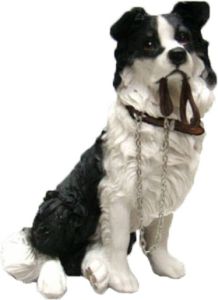 Merkloos Dierenbeelden Border collie hond Decoratie beeldje 18 cm Beeldjes