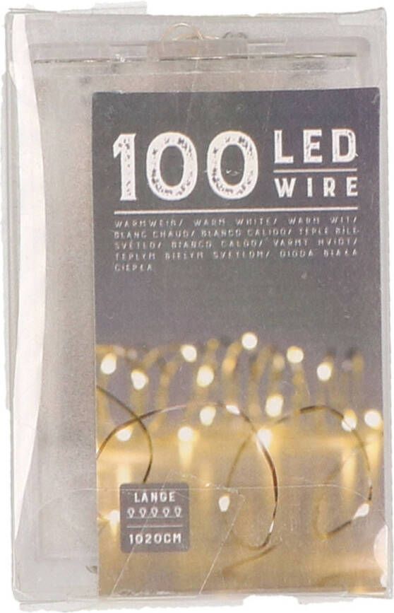 Merkloos Draadverlichting lichtsnoer met 100 lampjes warm wit op batterij 1000 cm Lichtdraden lichtsnoeren kerstverlichting Lichtsnoeren