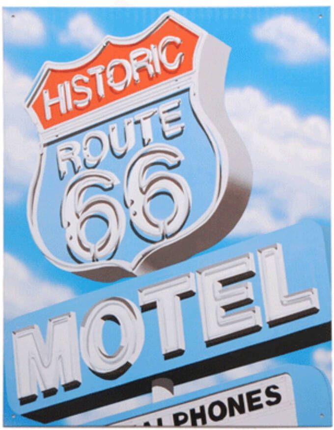 Merkloos Emaille plaat Route 66 reclame Metalen wandbordjes