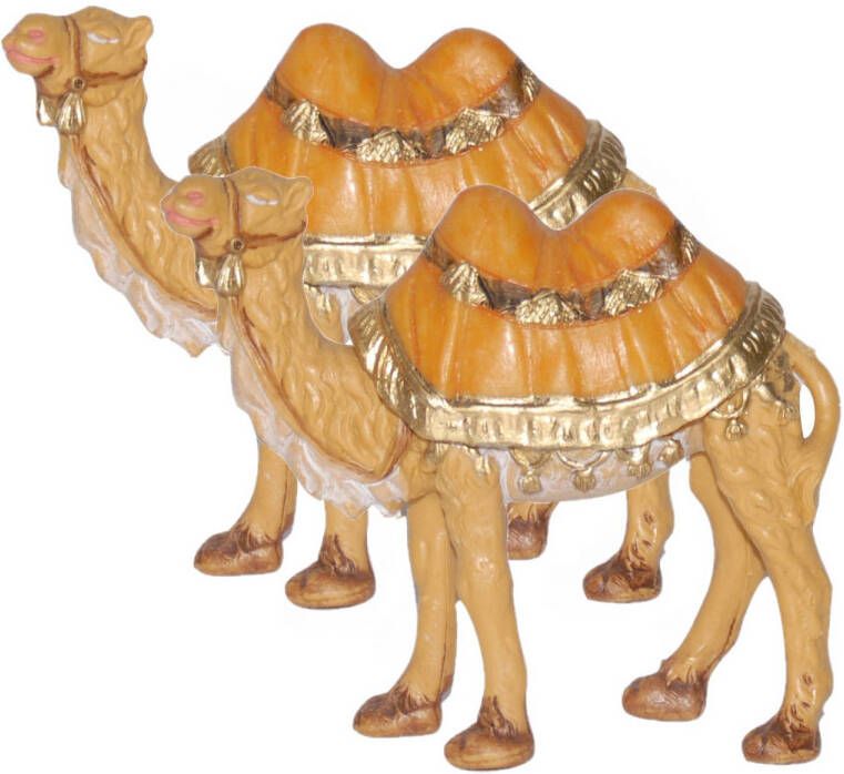 Merkloos Euromarchi kameel miniatuur beeldjes 2x 10 cm dierenbeeldjes Beeldjes