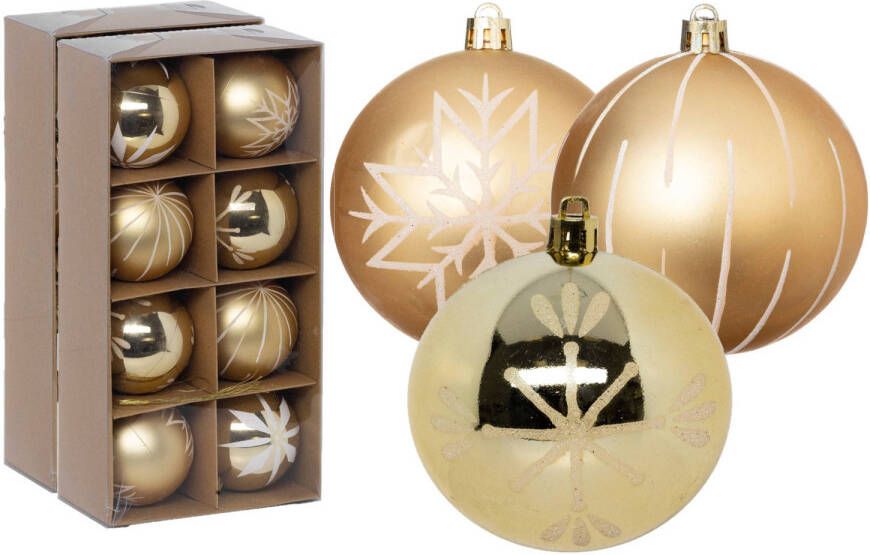 FEERIC LIGHTS & CHRISTMAS Feeric lights and christmas kerstballen 16x 8 cm kunststof -goud Kerstbal
