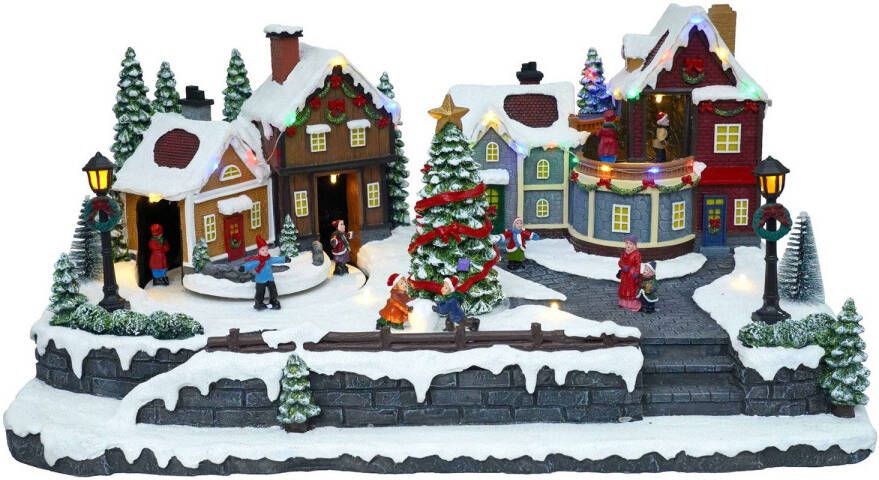 Merkloos Fééric Lights and Christmas Verlicht kerstdorp De winterwandeling met animatie
