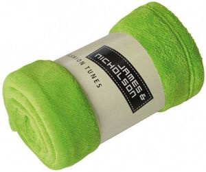 Merkloos Fleece woondeken woonplaid limegroen 120 x 160 cm Plaids