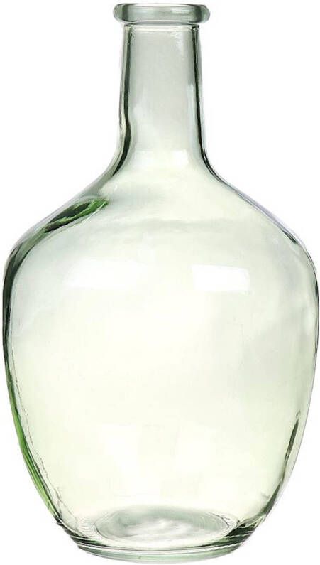 Merkloos Fles vaas Milano 18 x 30 cm transparant lichtgroen glas Home Deco vazen Woonaccessoires Vazen