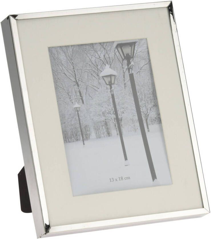Merkloos Fotolijstje fotoframe 20 x 25 cm met zilver metalen rand Fotolijsten