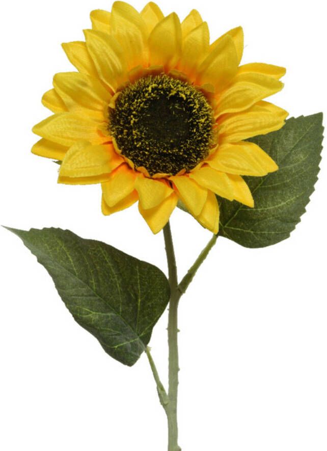 Merkloos Gele kunst zonnebloemen kunstbloemen 64 cm decoratie Kunstbloemen