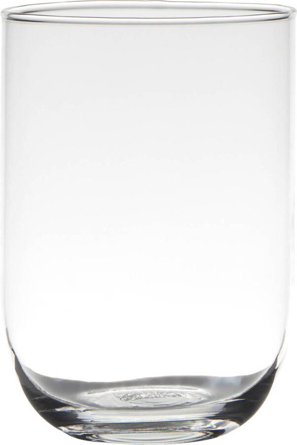 Merkloos Transparante home-basics vaas vazen van glas 20 x 14 cm Bloemen takken boeketten vaas voor binnen gebruik Vazen