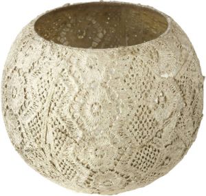 Merkloos Glazen design windlicht kaarsenhouder antiek zilver 11 X 13 cm. Voor theelichtjes waxinelichtjes Waxinelichtjeshouders