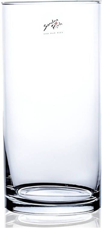 Merkloos Glazen vaas transparant 12 x 25 cm Vazen