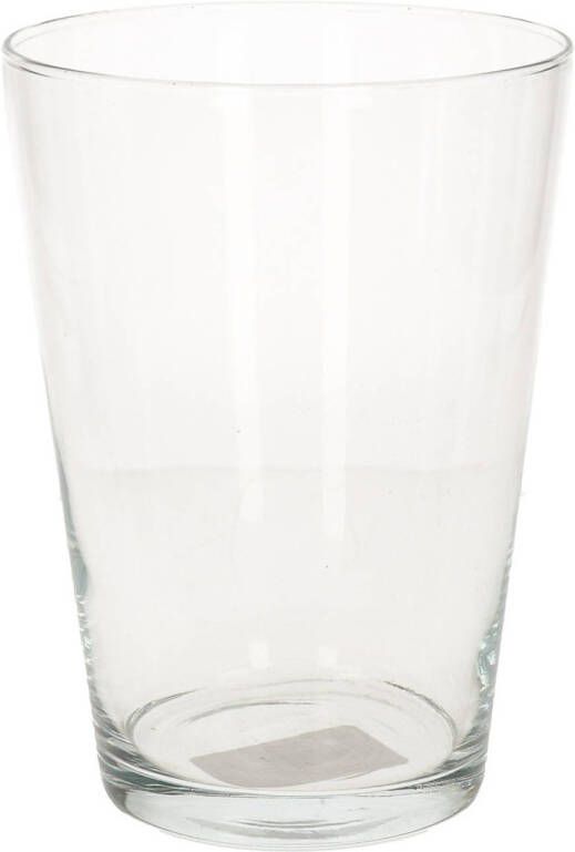 Merkloos Glazen vaas vazen konisch helder glas 19 cm Vazen