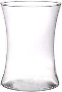 Merkloos Brede trompet bloemenvaas vazen van glas 19 cm- brede vazen transparant glazen vaas vazen
