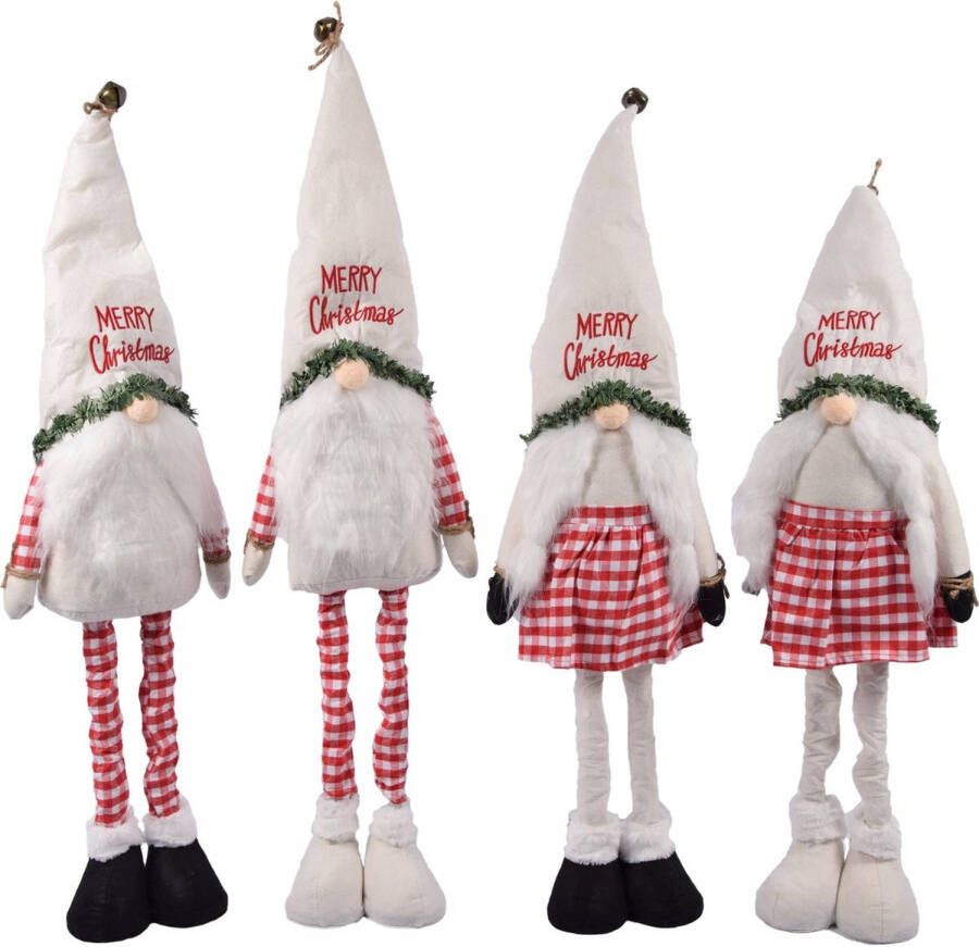 Merkloos Gnome Staand 100 cm en laag naar 75 cm Kerst Kabouter Puntmuts Kabouters Kerstman Dwerg Staand Puntmuts