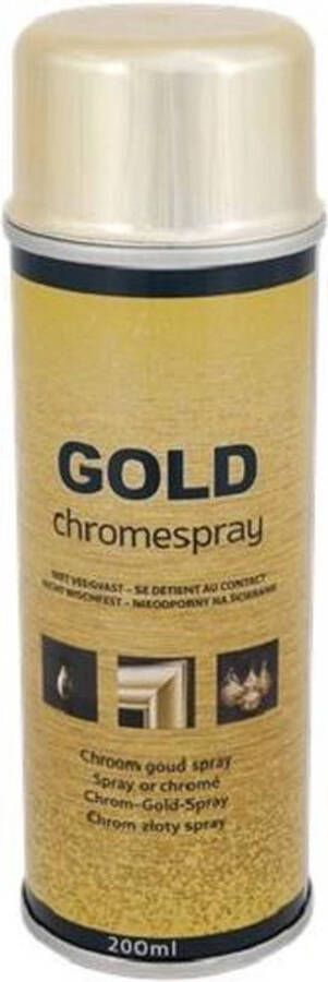 Merkloos Gold Chromespray Spuitverf in Spuitbus Goudkleurig 200 ml 1 stuk