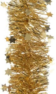 Merkloos Gouden Kerstversiering Folie Slinger Met Ster 270 Cm