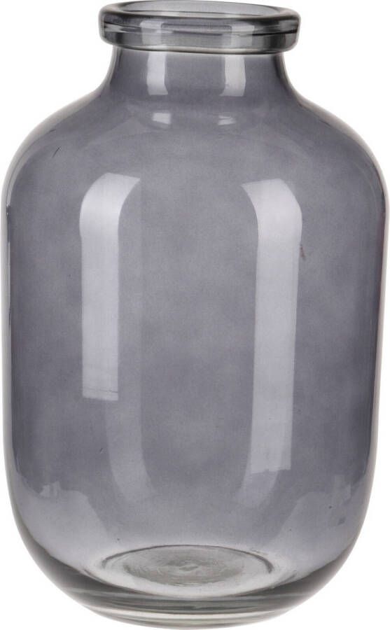 Merkloos Grijze glazen vaas vazen 16 x 28 cm Vazen