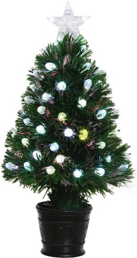 Merkloos Groene glasvezel kunstkerstboom 60 cm