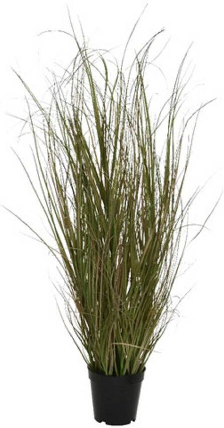 Merkloos Groene grasplant kunstplant 60 cm in kunststof pot Kunstplanten