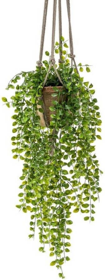 Merkloos Groene hangende kunstplant ficus plant in pot Kunstplanten