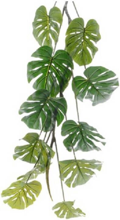 Merkloos Groene Monstera gatenplant Kunstplant Slinger 110 Cm Kunstplanten