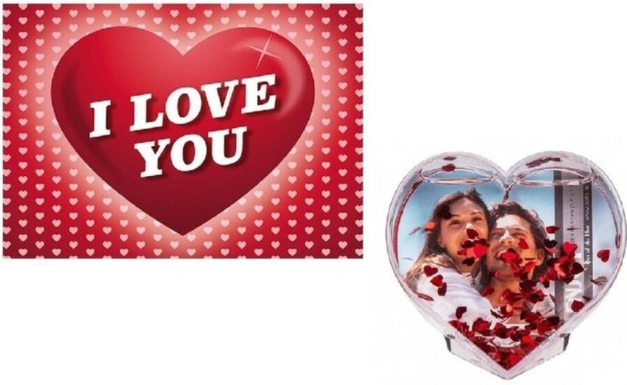 Merkloos Valentijsdag cadeau 3D hart fotolijst met valentijnskaart Fotolijsten