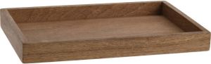 Merkloos Dienblad kaarsenbord rechthoekig L28 x B19 x H3 cm bruin hout Kaarsenonderzetter Kaarsenplateaus