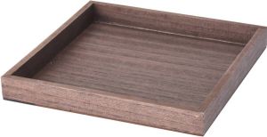 Merkloos Dienblad kaarsenbord vierkant L25 x B25 x H3 cm hout Kaarsenonderzetter Kaarsenplateaus