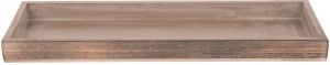 Merkloos Kaarsenbord plateau rechthoekig hout greywash 42 x 14 cm Kaarsenonderzetter Kaarsenplateaus