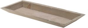 Merkloos Kaarsenbord plateau rechthoekig hout naturel 39 x 15 cm Kaarsenonderzetter Kaarsenplateaus