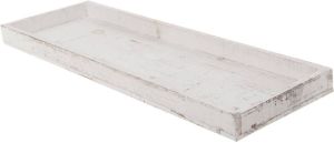 Merkloos Kaarsenbord plateau rechthoekig hout wit 60 x 20 cm Kaarsenonderzetter Kaarsenplateaus