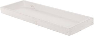 Merkloos Houten white wash kaarsenplateau onderzet bord kaarsonderzetter 42 x 14 cm Kaarsenplateaus