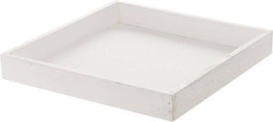 Merkloos Kaarsenbord-plateau vierkant hout wit 30 x 30 cm Kaarsenonderzetter Kaarsenplateaus
