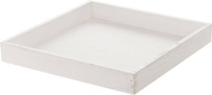 Merkloos Houten white wash kaarsenplateau onderzet bord kaarsonderzetter 30 x 30 cm Kaarsenplateaus