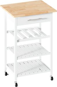 Merkloos Houten keukentrolley Five
