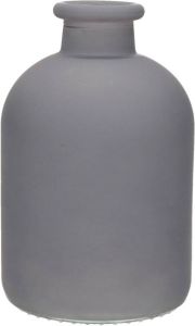 Merkloos Jodeco Bloemenvaas Avignon Fles model glas mat grijs H17 x D11 cm Vazen