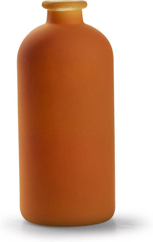 Merkloos Jodeco Bloemenvaas Avignon Fles model glas mat oranje H25 x D11 cm Vazen