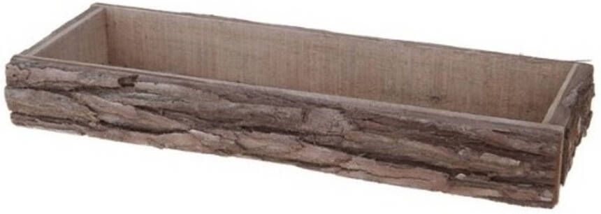 Merkloos Rechthoekige boomschors houten onderzet bord kaarsonderzetter 39 x 15 cm Kaarsenplateaus