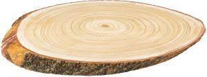 Merkloos Kaarsenplateau kaarsenbord boomschijf hout 51 x 32 x 4 cm ovaal Kaarsenplateaus