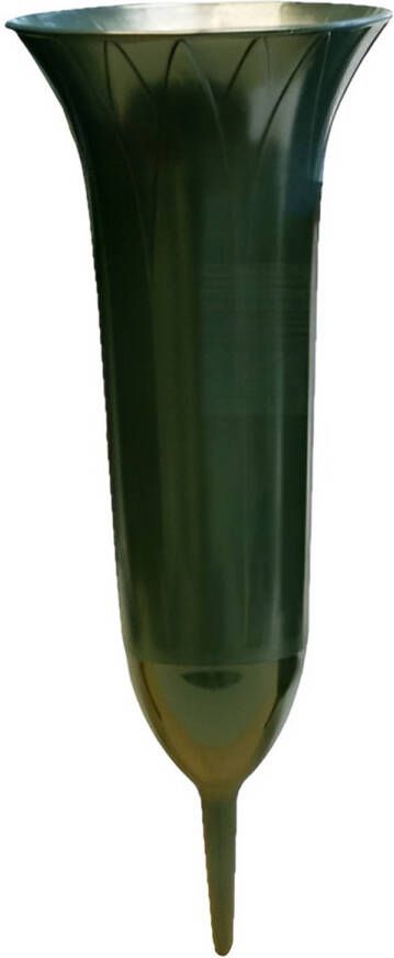 Merkloos Groene kunststof grafvaas 31 cm Grafvazen grafkaarsen Vazen