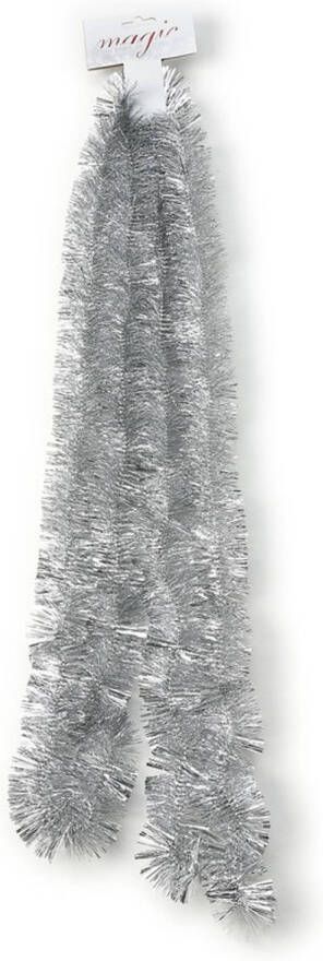 Merkloos Kerst lametta guirlande zilver 270cm kerstboom versiering decoratie Kerstslingers