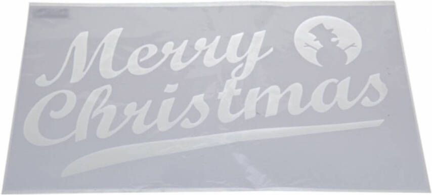 Merkloos Kerst raamsjablonen raamdecoratie Merry Christmas tekst 54 cm Kerst raamsjablonen