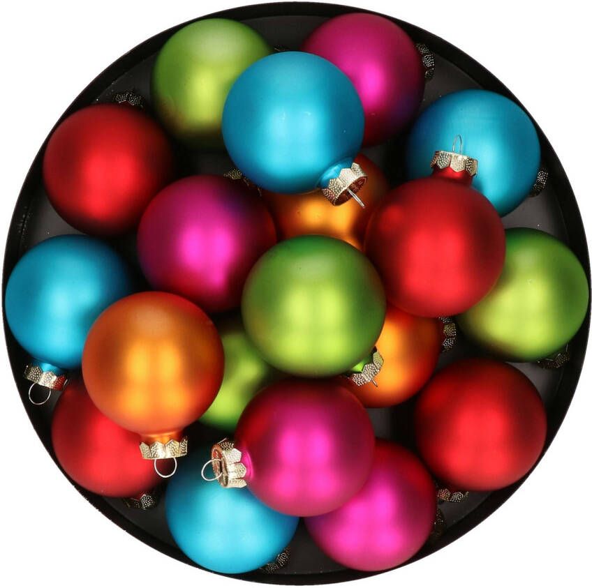 Merkloos Kerstballen 20x stuks gekleurd 6 cm glas Kerstbal