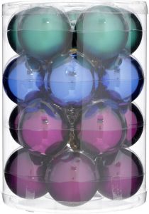 Merkloos Kerstballen glas s 20 blauw-paars-groen