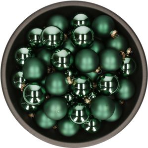Merkloos Kerstballen Set Van Glas 36x Stuks Emerald Groen 6 Cm Kerstbal