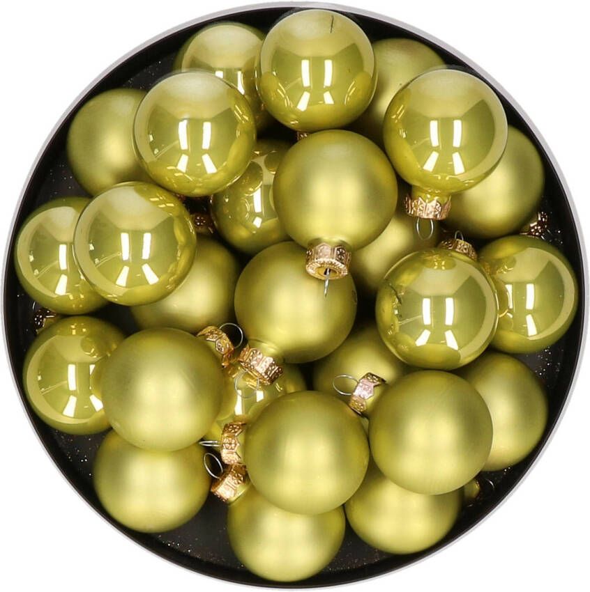Othmar decorations Kerstballen set van glas 36x stuks oasis groen 4 cm Kerstbal