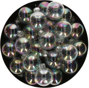 Merkloos Kerstballen Set Van Glas 36x Stuks Transparant Parelmoer 4 Cm Kerstbal