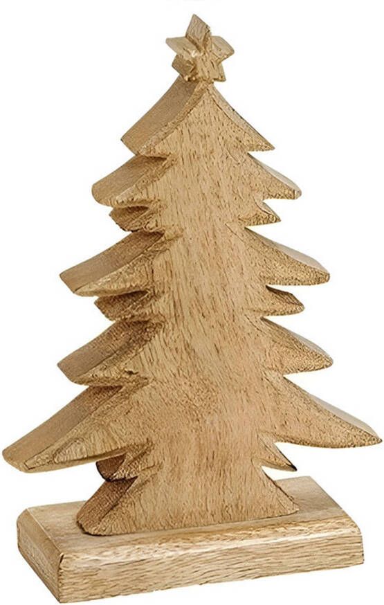 Merkloos Kerstdecoratie houten kerstbomen kerstboompjes 20 cm Kunstkerstboom